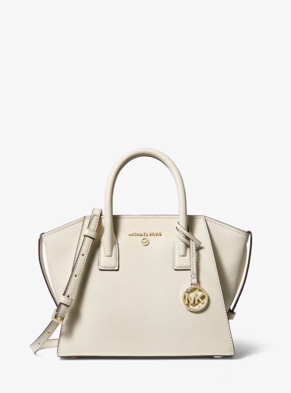 Damske Satchel Taske Michael Kors Avril Small Leather Top-Zip Krém - Kabelky Michael Kors Nejlevnejsi | TEGZP-7534